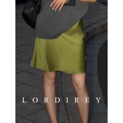LORDIREY/【青提】简约牛油果绿a字半身裙女高腰百搭气质通勤半裙