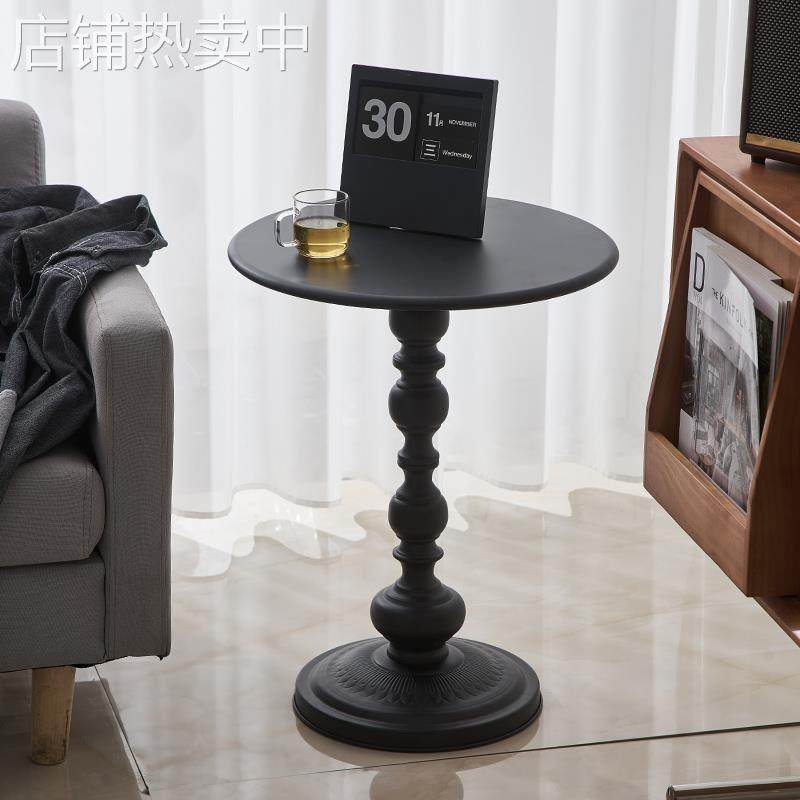 美式复古茶几小边几卧室客厅托盘沙发旁落地摆件床头感装饰品