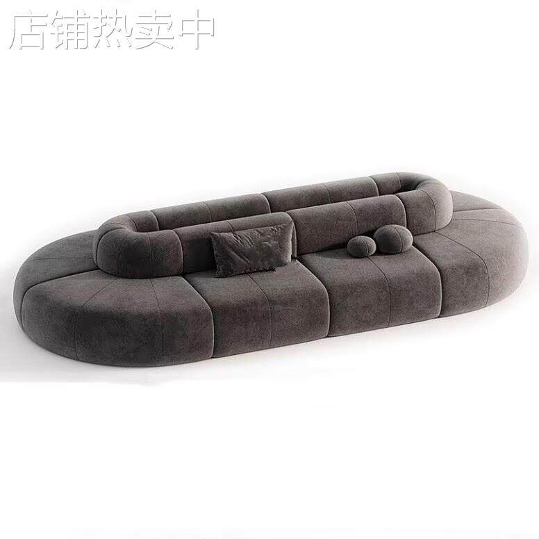 北欧轻奢简约组合别墅豪宅U型客厅家具酒店大堂转角贵妃绿色沙发