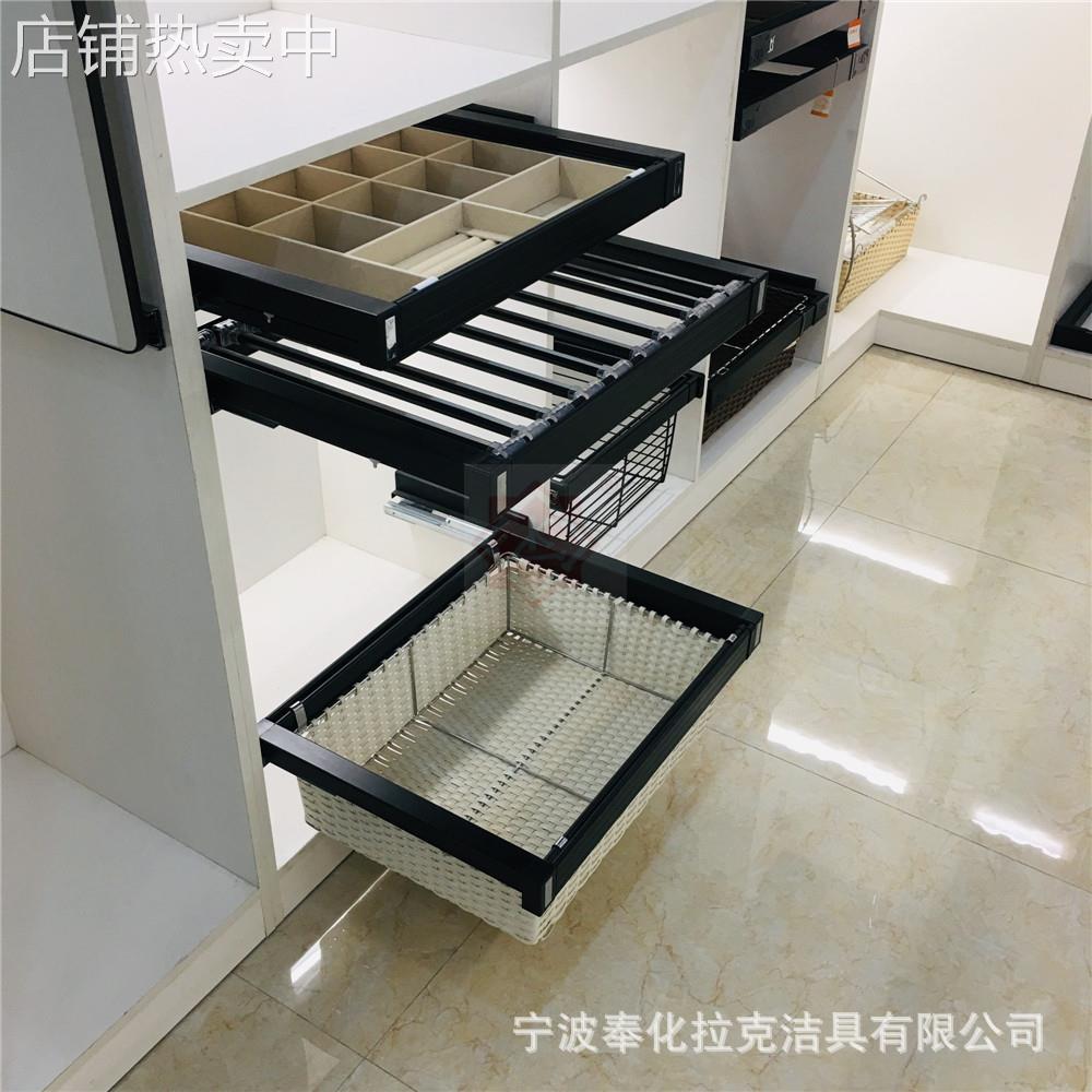 衣帽间衣柜多功能缓冲阻尼推拉裤架首饰盒多宝格分类收纳储物拉篮