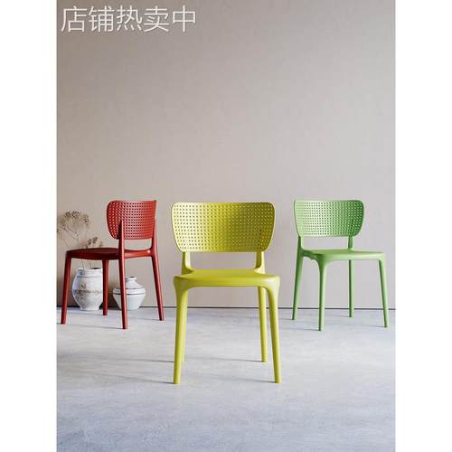 北欧塑料椅子加厚家用靠背胶椅轻奢现代简约书桌椅餐桌椅子
