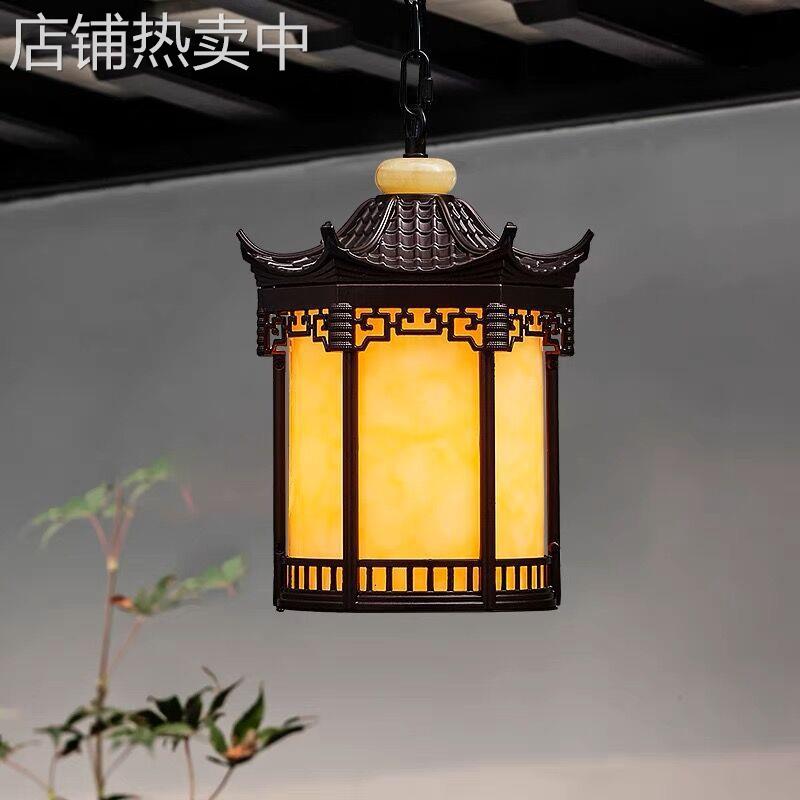 六角凉亭吊灯户外防水别墅大门灯笼阳台走廊过道屋檐庭院灯新中式