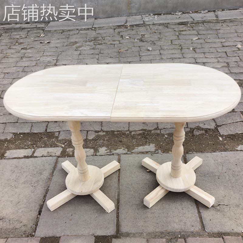 半圆桌实木酒店餐厅甜品店洽谈桌小户型家用餐桌咖啡桌茶几复古风