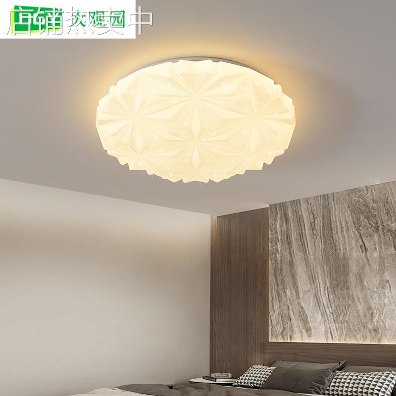 大观园卧室灯LED吸顶灯现代简约大气北欧极简白色主卧灯创意菊花