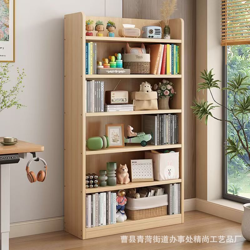 实木书架客厅简易落地书柜儿童家用多层卧室收纳柜宿舍组装置物架