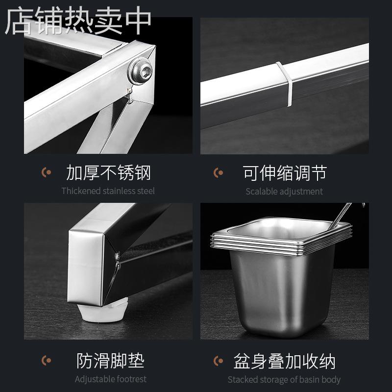 1/9不锈钢份数盆架果酱盒奶茶店小料调料盒分数盒子伸缩新品