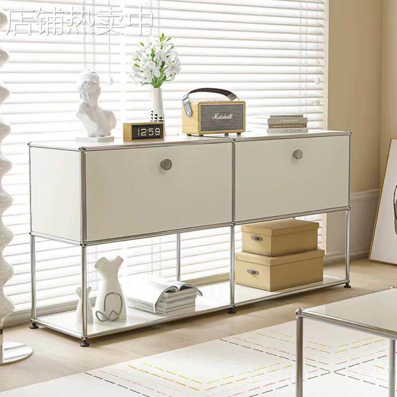 不锈钢USM模块柜组合柜ins风民宿网红创意储物柜简约奶油风餐边柜