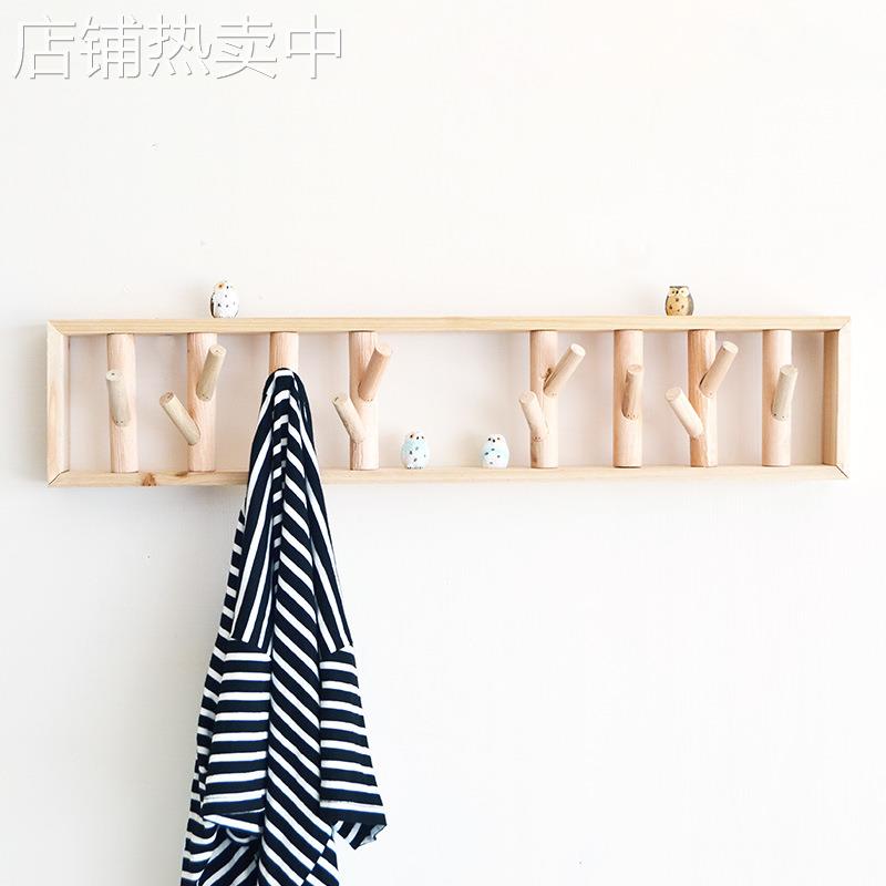 手工木制挂钩挂衣架客厅墙壁创意进门衣帽钩玄关钥匙挂架可爱装饰