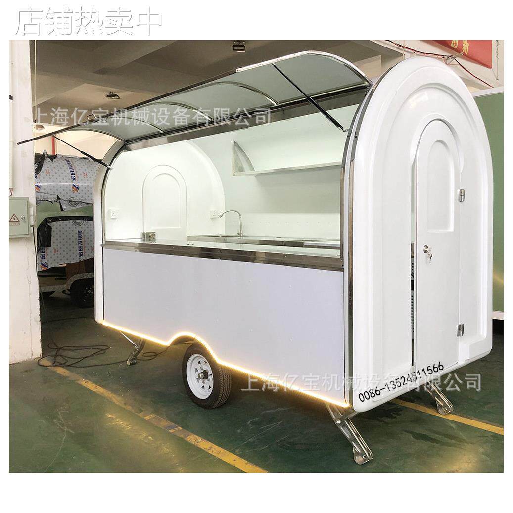上海亿出口迪拜移动餐车小吃车网红烧烤咖啡美食车cart sale