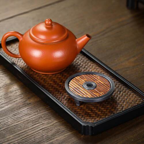 梅妃竹锡盖置茶壶盖子托紫砂壶盖架茶道复古禅意工夫茶配件
