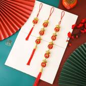 2026新年装 饰品红色丝光小灯笼球串挂件春节乔迁之喜新房过年挂饰