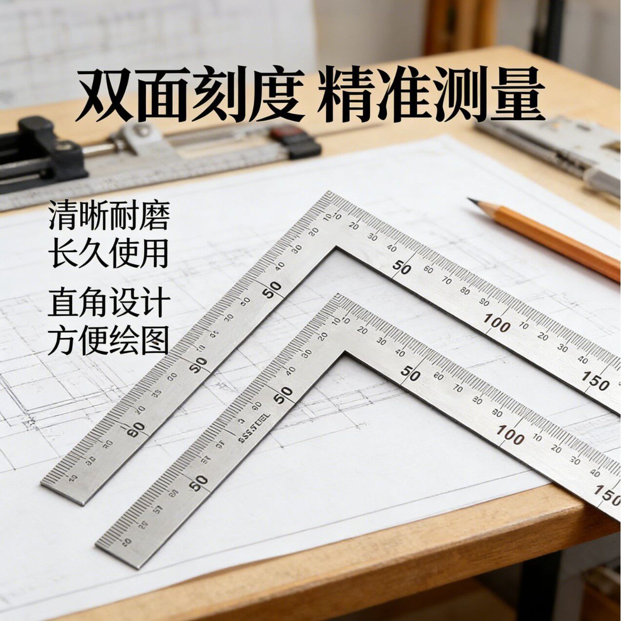 不锈钢角尺水平直角尺90度测量拐尺三角尺木工尺多功能便携家用