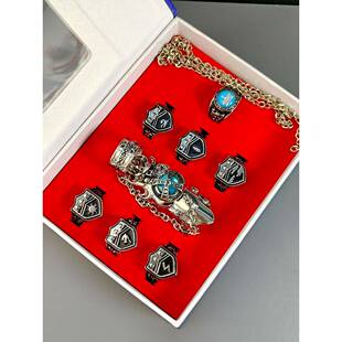 现货家庭教师蓝宝石彭格列覆古戒指阿纲大空合金项炼饰品周边礼物