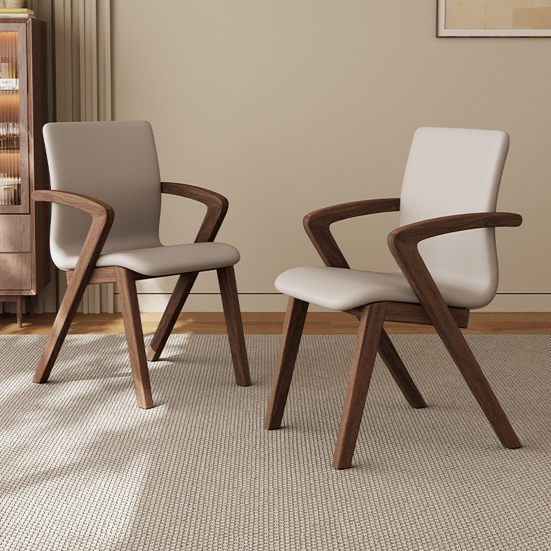 芬尼特实木餐椅黑胡桃木书房椅子简约新中式圈椅家用软包靠背椅子,住宅家具,餐椅,淘宝优惠券,粉丝福利购,淘宝优惠卷