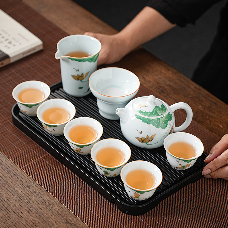 焚焚蓋碗提梁壺泡茶具干泡盤整套禮品