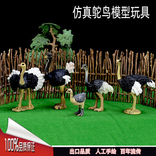 鸵鸟塑胶野生动物园儿童认知玩具