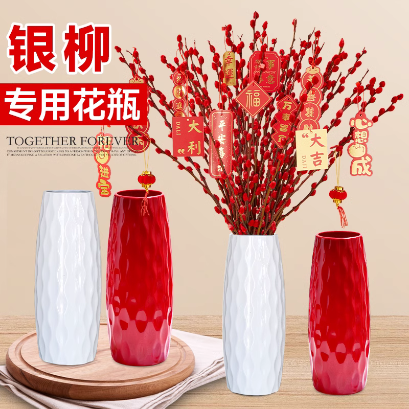 2025新款银柳专用花瓶招财摆件