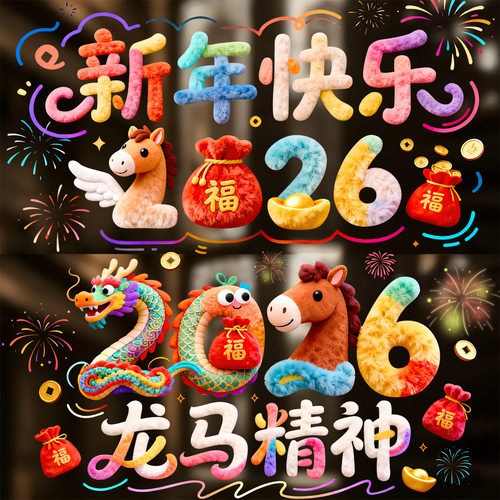 新年窗花2026马年新款福字玻璃门