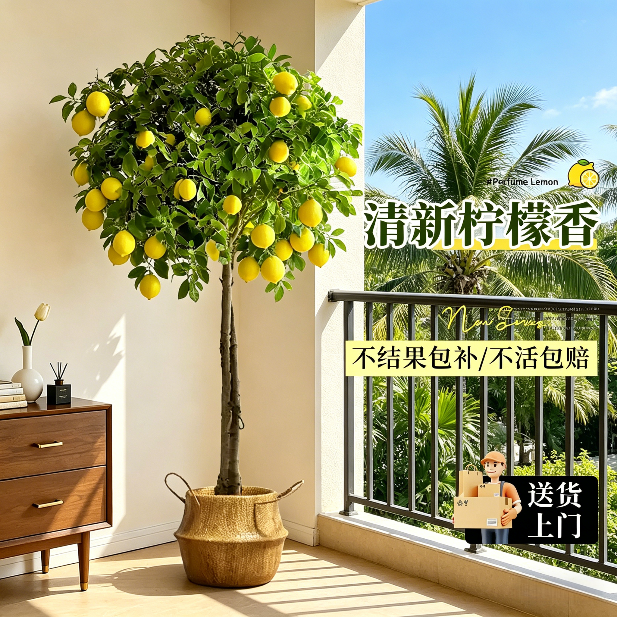 香水柠檬树盆栽带果客厅绿植高级感大型植物室内阳台禄植四季好养