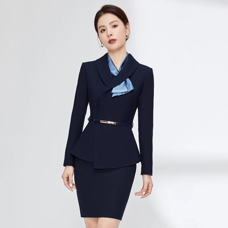 高端职业西装套装女新款春秋酒店前台接待工装导购案场客服工作服