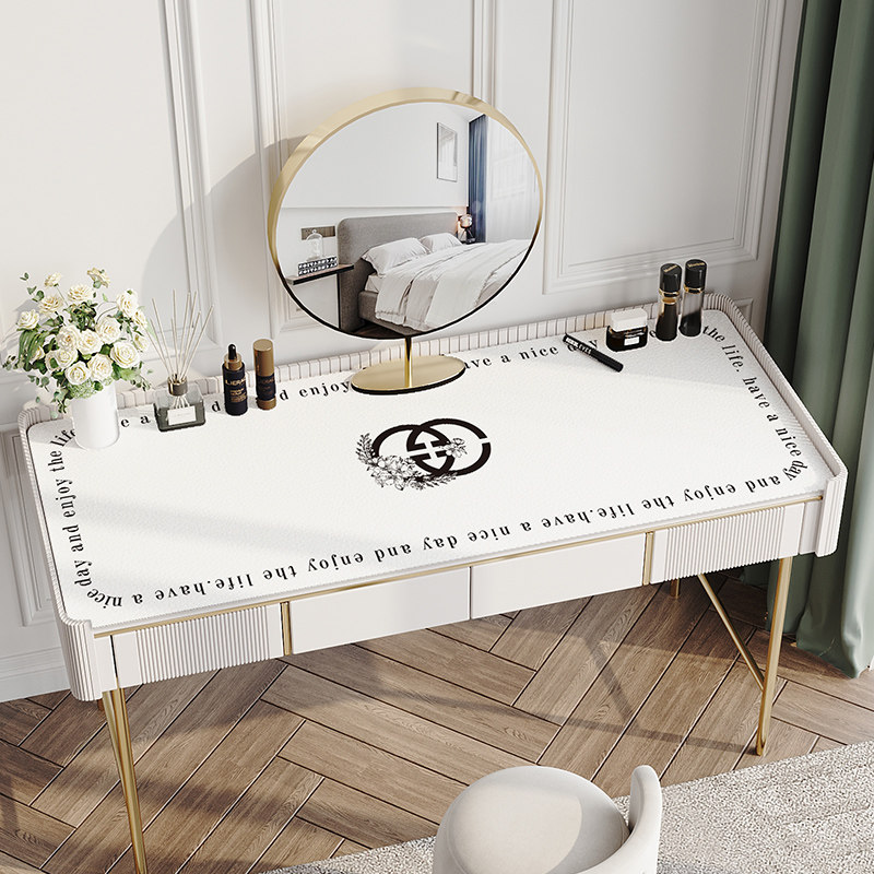 轻奢ins风梳妆台桌垫 防水皮革美甲桌面保护垫少女卧室化妆桌布垫