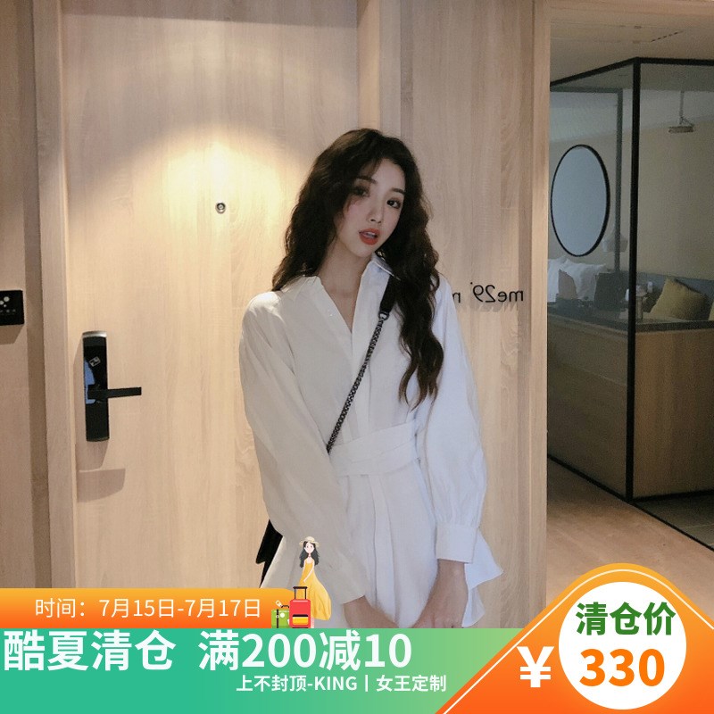 小清新甜美白色女仙韩版气质连衣裙热销0件有赠品