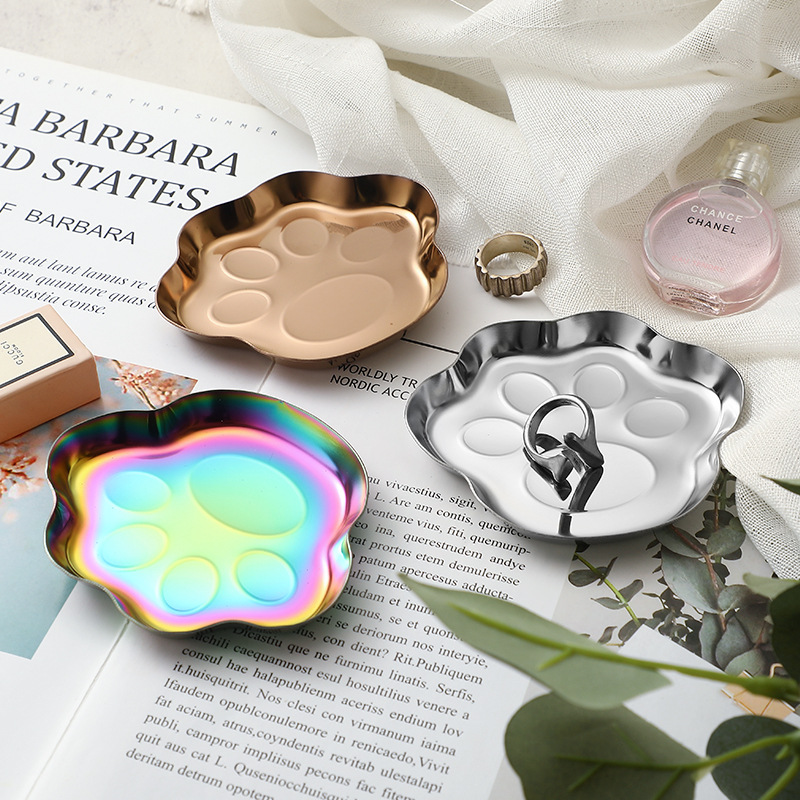 ins风猫系列金属托盘首饰收纳盘