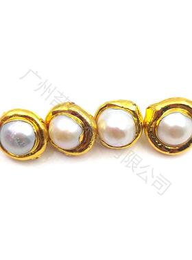 淡水珍珠散珠吊坠散珠子圆珠串珠通孔diy水晶饰品天然珍珠