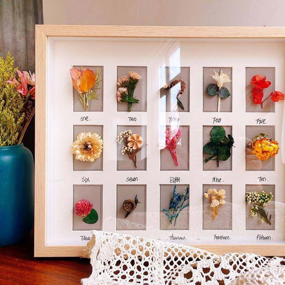 立体中空干花标本宫格相框摆台挂墙昆虫贝壳粘土装裱装饰12寸,家居饰品,DIY亲子装饰画,淘宝优惠券,粉丝福利购,淘宝优惠卷