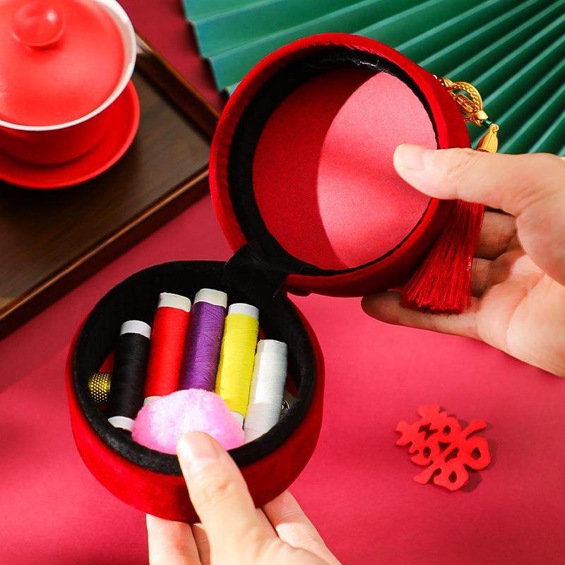 结婚针线盒女方嫁妆套装红色喜庆便携式家用针线收纳陪嫁用品大全,节庆用品/礼品,陪嫁用品套装,淘宝优惠券,粉丝福利购,淘宝优惠卷