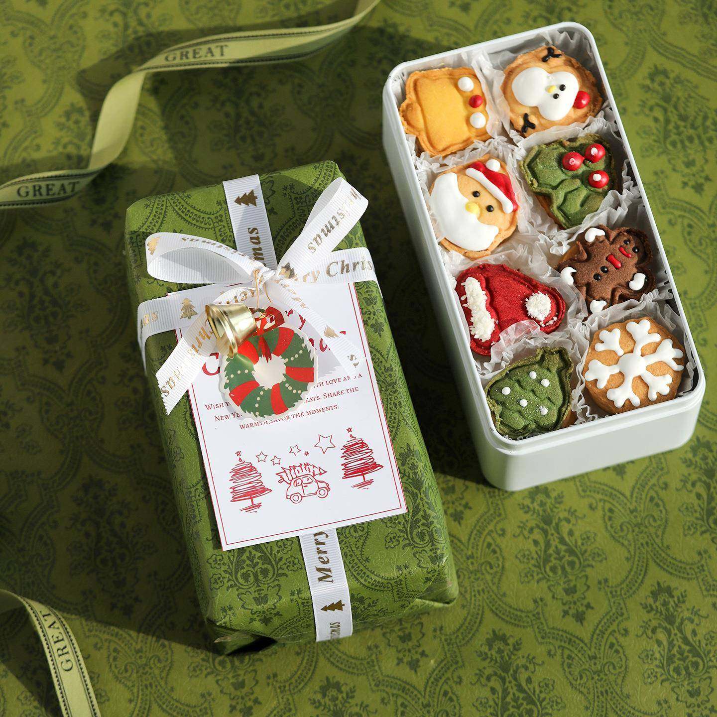 2025圣诞曲奇铁盒方形糖果礼盒牛轧糖马口铁空盒子点心饼干包装盒,包装,圣诞礼品包装,淘宝优惠券,粉丝福利购,淘宝优惠卷