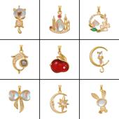 2023年新款 抖音网红爆款 吊坠女极光石兔子猫咪星星宇宙项链女