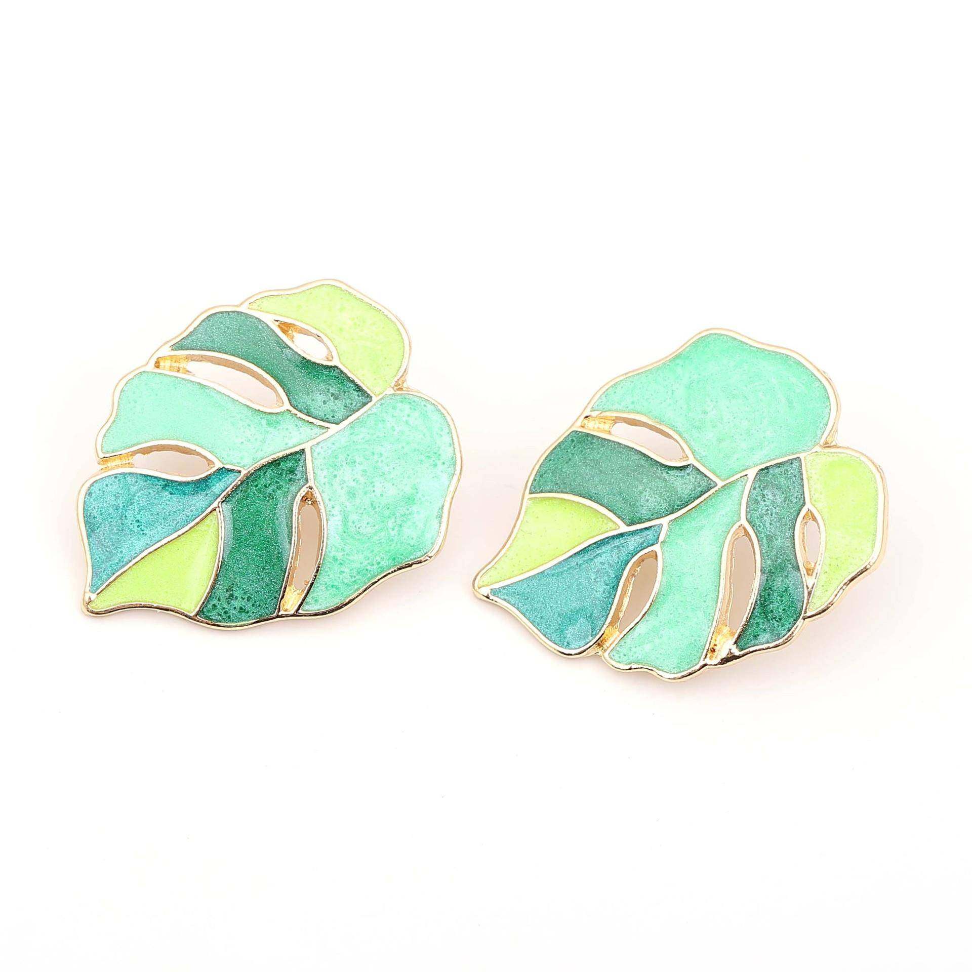 欧美时尚创意跨境个性设计简约合金叶子滴油耳饰百搭潮流义乌饰品,饰品/流行首饰/时尚饰品新,耳环,淘宝优惠券,粉丝福利购,淘宝优惠卷