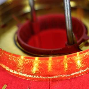 新年大红灯笼长杆春节过年植绒布挂饰阳台户外大门口喜庆装饰灯笼