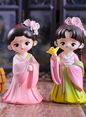 抖音新款国潮古韵十大美女小摆件貂蝉妲己古风桌面装饰品厂家直销