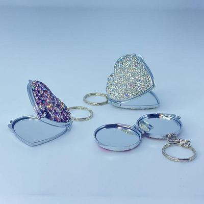 镶钻可折叠小镜子创意高颜值网红便携双面可爱手持翻盖式可立女生