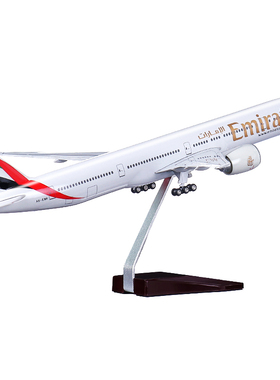 B777-300er阿联酋航空仿真飞机模型拼装客机带轮子带灯光47cm