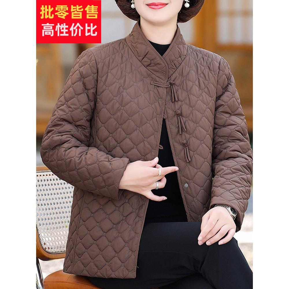 中老年人冬装女50岁60短款轻薄棉衣奶奶棉服妈妈秋冬中式国风外套