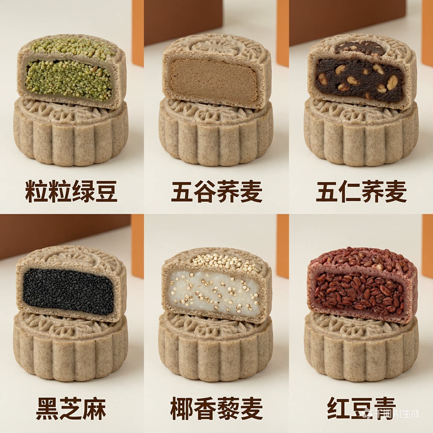 无糖精无白面荞麦五仁粗粮月饼