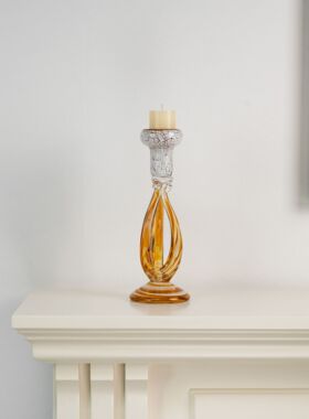 法式琉璃烛台高级感小众浪漫中古摆件艺术玻璃烛台边几柜软装饰品