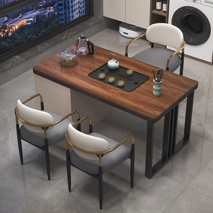 实木茶桌椅组合客厅阳台简易茶台现代简约家用办公烧水泡茶一体桌