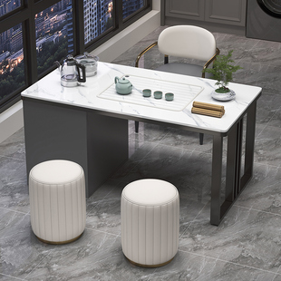 岩板茶几轻奢茶桌椅组合现代简约茶台家用客厅阳台烧水泡茶一体桌