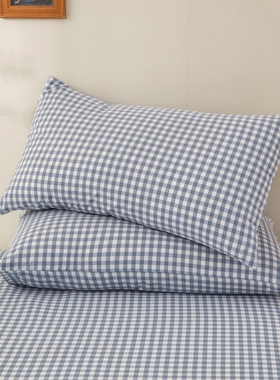 A类纯棉水洗棉枕套一对装全棉家用成人单人枕48*74学生宿舍40*60c