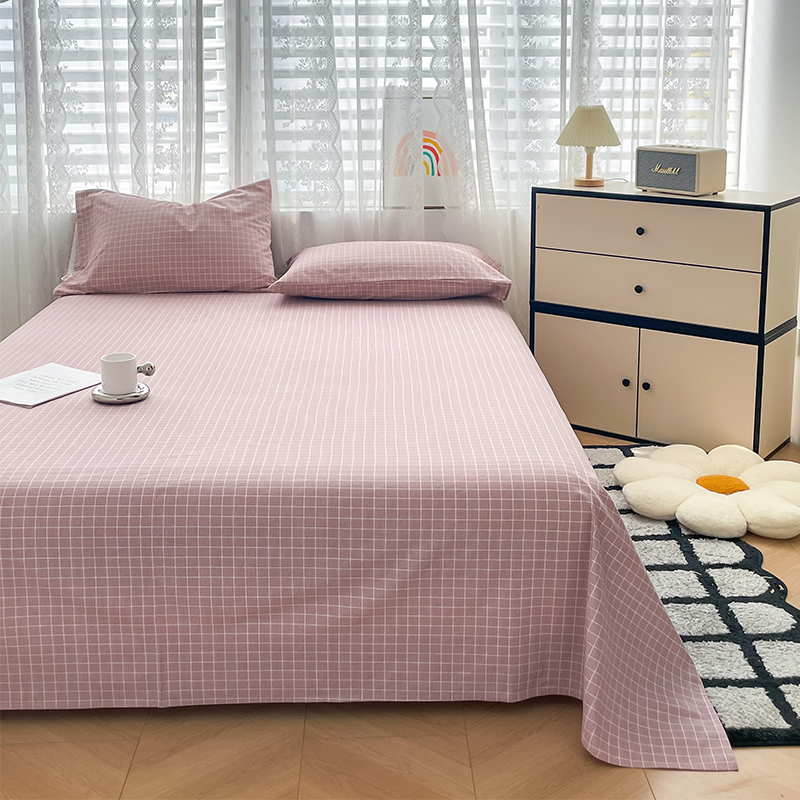 纯色全棉磨毛单件床单纯棉加厚100柔软舒适单人被单简约少女床单