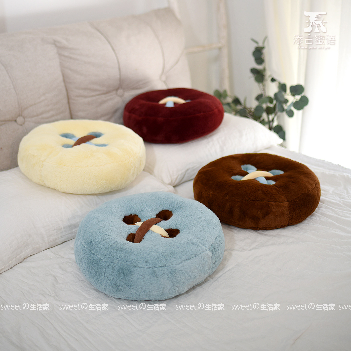 简约风纽扣抱枕毛绒玩偶家居沙发靠枕床头靠垫汽车办公室靠背坐垫,居家布艺,靠垫/抱枕,淘宝优惠券,粉丝福利购,淘宝优惠卷