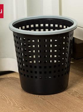 得力  得心Ф285mm(11.5L)黑色压圈圆纸篓 办公居家垃圾桶PG306