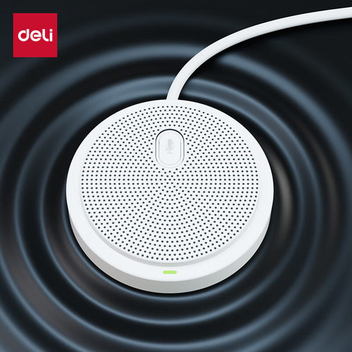 得力会议麦克风 免驱动USB连接AI智能降噪桌面收音麦克风 5米拾音小型便携视频会议全向麦克风MN108