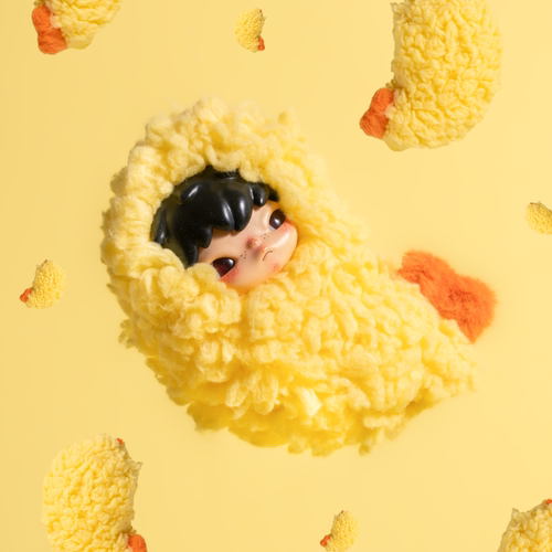 纯手工泡泡玛特小野炸虾改娃diy摆件盲盒礼物摆件包挂生日礼物