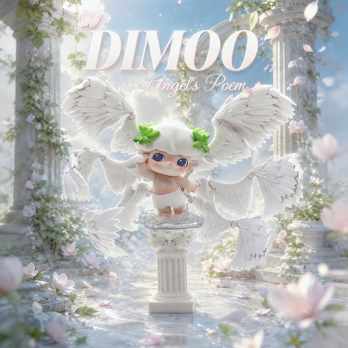 纯手工泡泡玛特天使序列dimoo倾听改娃diy摆件盲盒礼物生日礼物