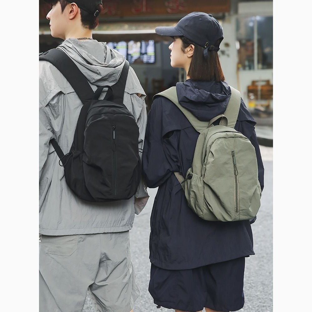 法国MKPREF2024新款复古双肩包轻便休闲百搭男简约背包旅游书包女